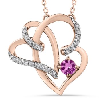 14K Rose Gold Round Diamond Stud Earrings