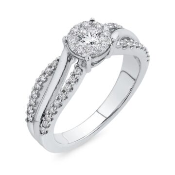 Silver Diamond Wave Pendant